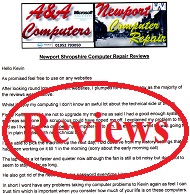 Newport Shropshire Computer Repair Customer Letters, Reviews