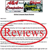 Shifnal Computer Repair Customer Letters, Reviews